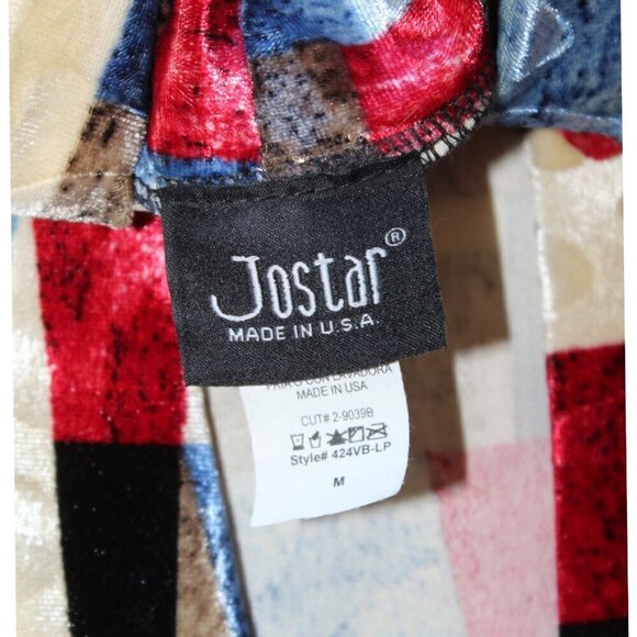 Jostar Abstract Velvet Women's Cardigan Size M Open front Color Block Multicolor - Picture 6 of 7